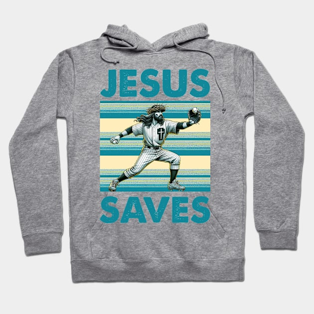 Baseball Jesus Saves Vintage Hoodie by Che Tam CHIPS